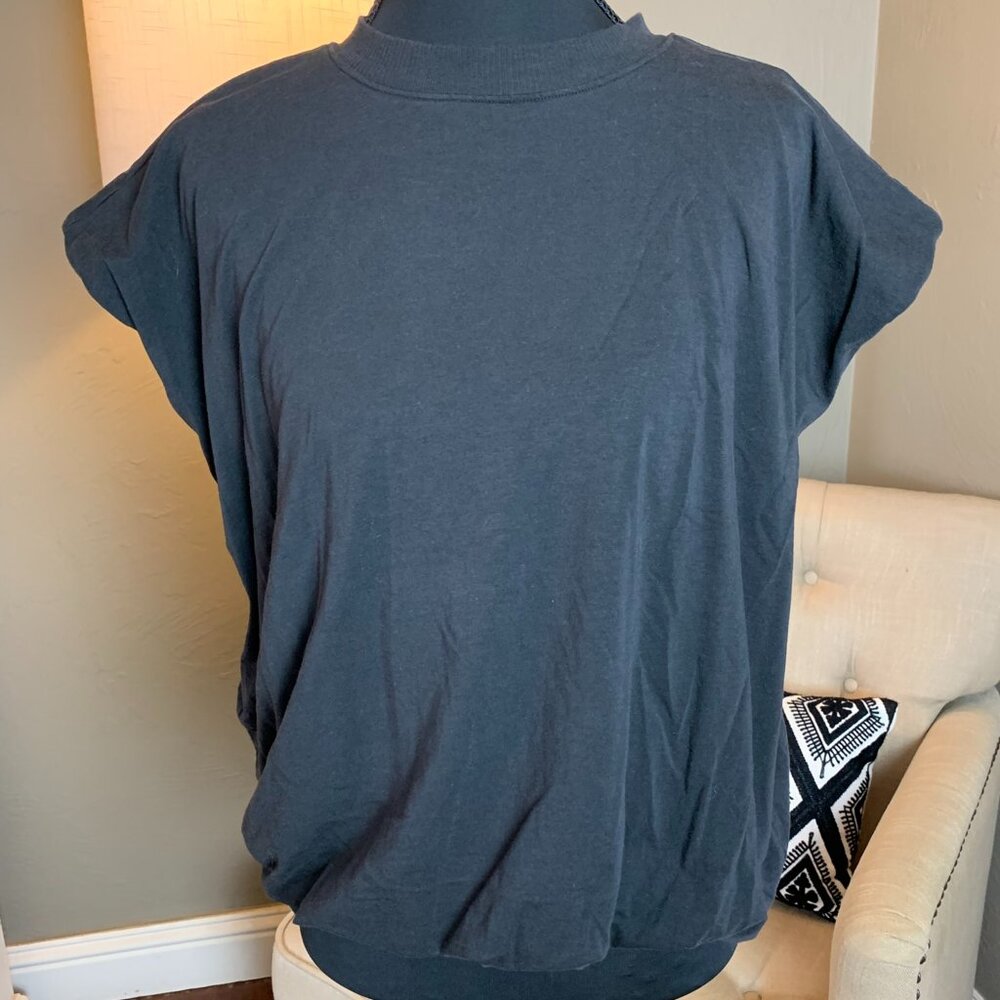 Women's Size XL Calia Black Cap Sleeve Shirt, Soft Elastic Waist